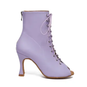Purple Open Toe Sexy Latin Ankle Booties