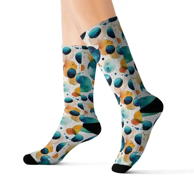 Retro Watercolor Abstract Socks to Elevate your Look