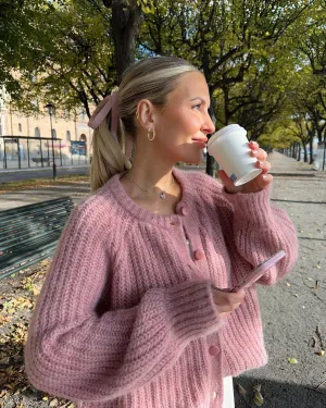 Ribbed Knit Sweater | Acrylic | Button-Front & Cropped Fit