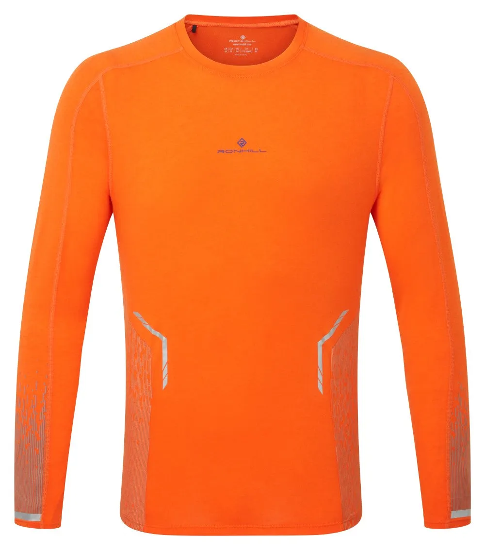 Ronhill Tech Reflect L/S Tee (Mens) - Cardinal Orange/Reflect