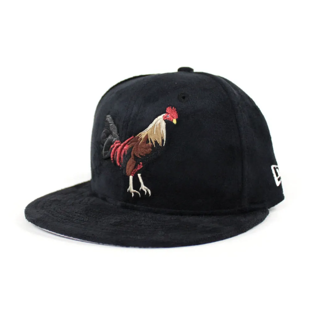 ROOSTER New Era 59Fifty Fitted Hat (Black Suede)