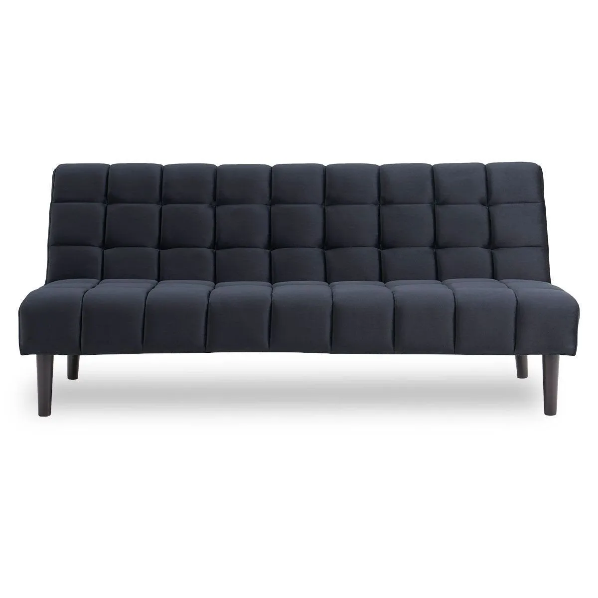 SARANTINO FAUX SUEDE FABRIC SOFA BED FURNITURE LOUNGE SEAT BLACK