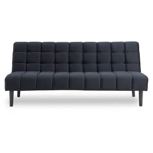 SARANTINO FAUX SUEDE FABRIC SOFA BED FURNITURE LOUNGE SEAT BLACK
