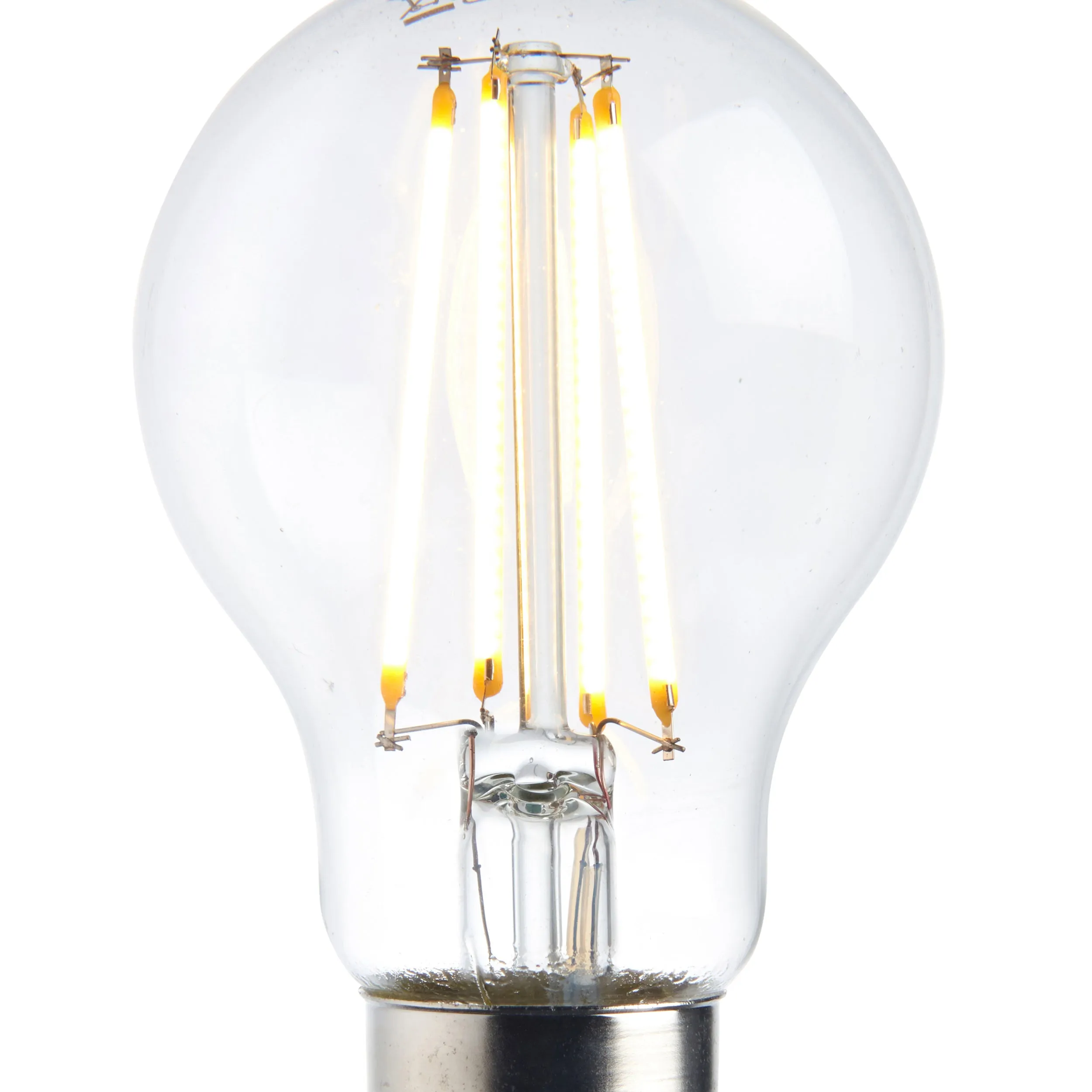 Saxby 76800 B22 LED filament GLS dimmable 8W Clear glass & bright nickel plate 8W LED B22 Warm White