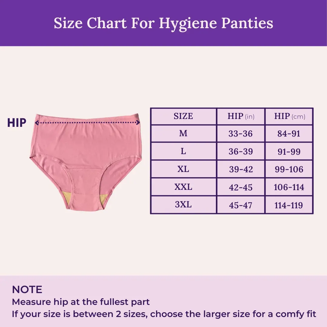 Senior Women Hygiene Underwear | High Waist | Brief Fit | Prevents UTIs | Pack Of 2
