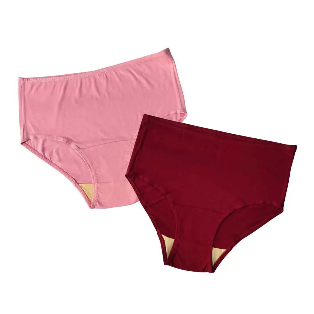 Senior Women Hygiene Underwear | High Waist | Brief Fit | Prevents UTIs | Pack Of 2