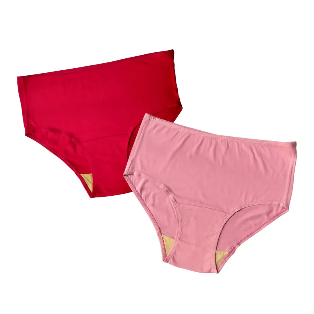 Senior Women Hygiene Underwear | High Waist | Brief Fit | Prevents UTIs | Pack Of 2