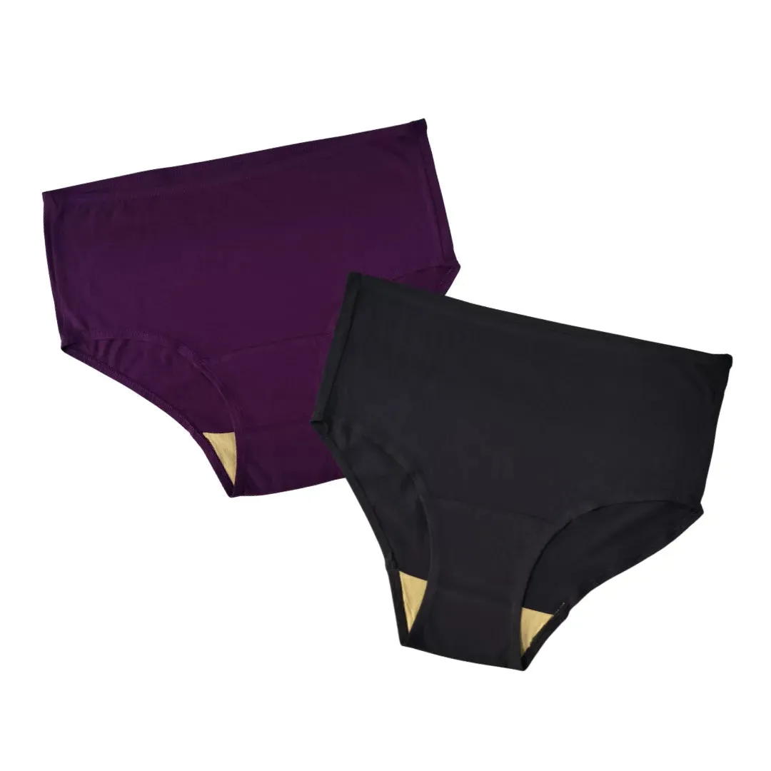 Senior Women Hygiene Underwear | High Waist | Brief Fit | Prevents UTIs | Pack Of 2