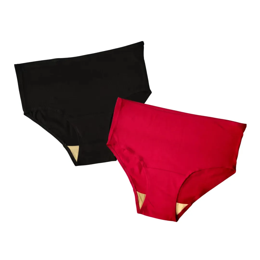 Senior Women Hygiene Underwear | High Waist | Brief Fit | Prevents UTIs | Pack Of 2