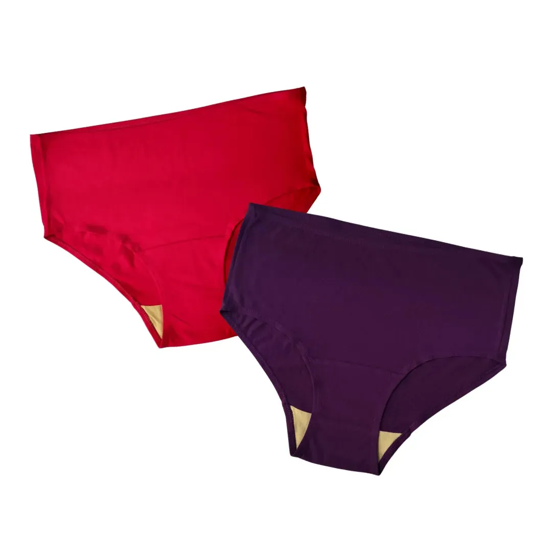 Senior Women Hygiene Underwear | High Waist | Brief Fit | Prevents UTIs | Pack Of 2