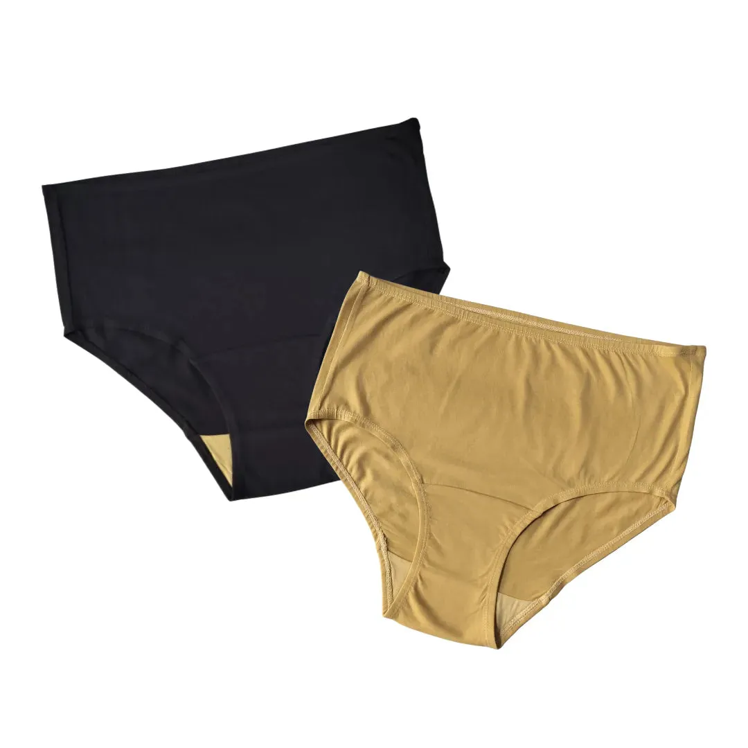 Senior Women Hygiene Underwear | High Waist | Brief Fit | Prevents UTIs | Pack Of 2