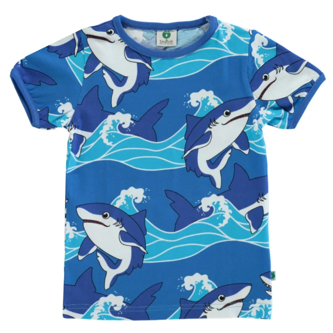 Sharks Short Sleeve Shirt in Brilliant Blue - 1 Left Size 2-3 years