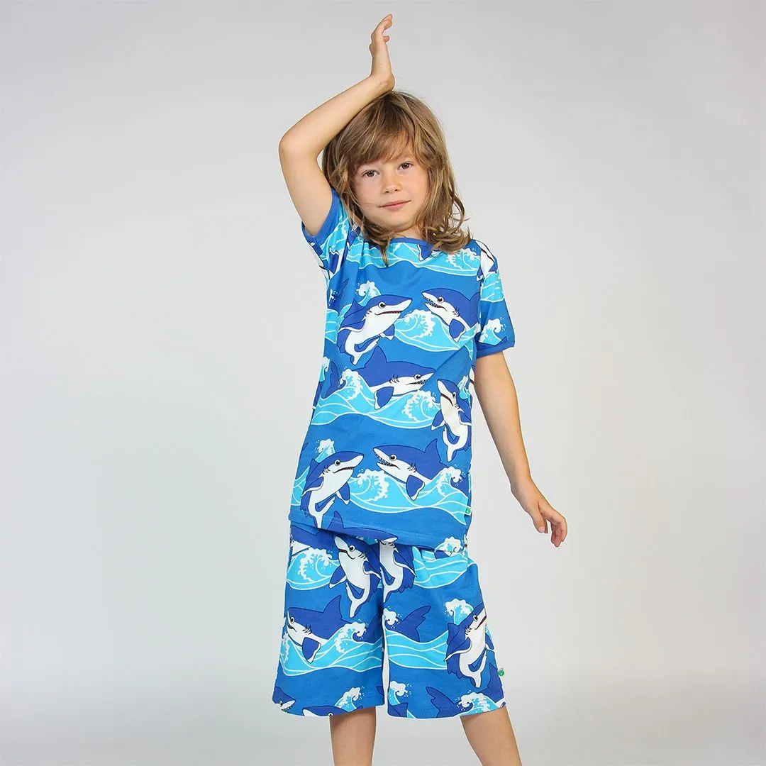 Sharks Short Sleeve Shirt in Brilliant Blue - 1 Left Size 2-3 years