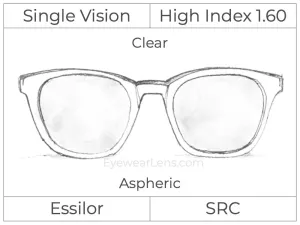 Single Vision - High Index 1.60 - Clear - Aspheric