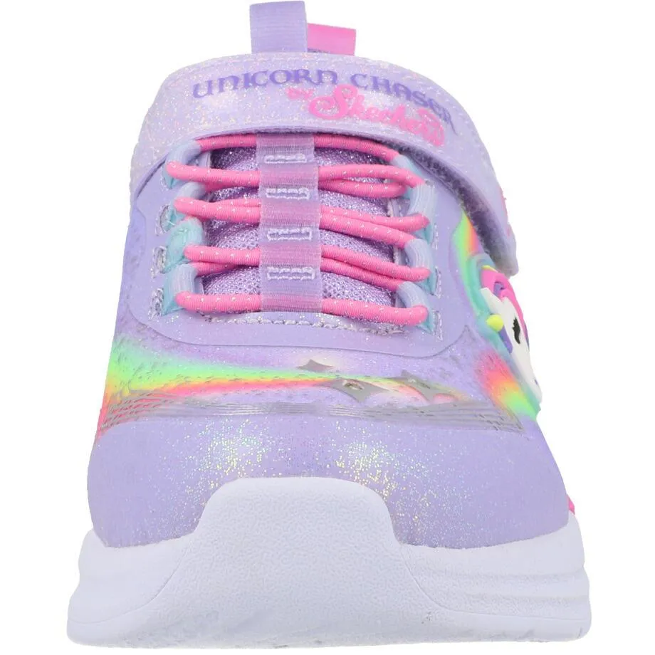 Skechers S Lights Unicorn Chaser Lavender Kids Sneakers