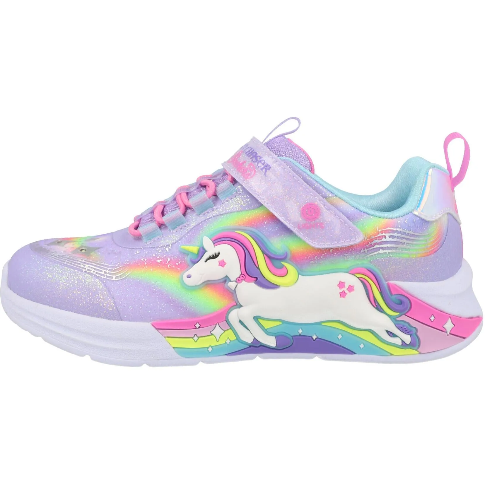 Skechers S Lights Unicorn Chaser Lavender Kids Sneakers