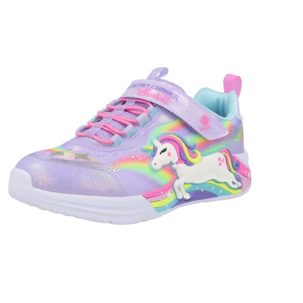 Skechers S Lights Unicorn Chaser Lavender Kids Sneakers