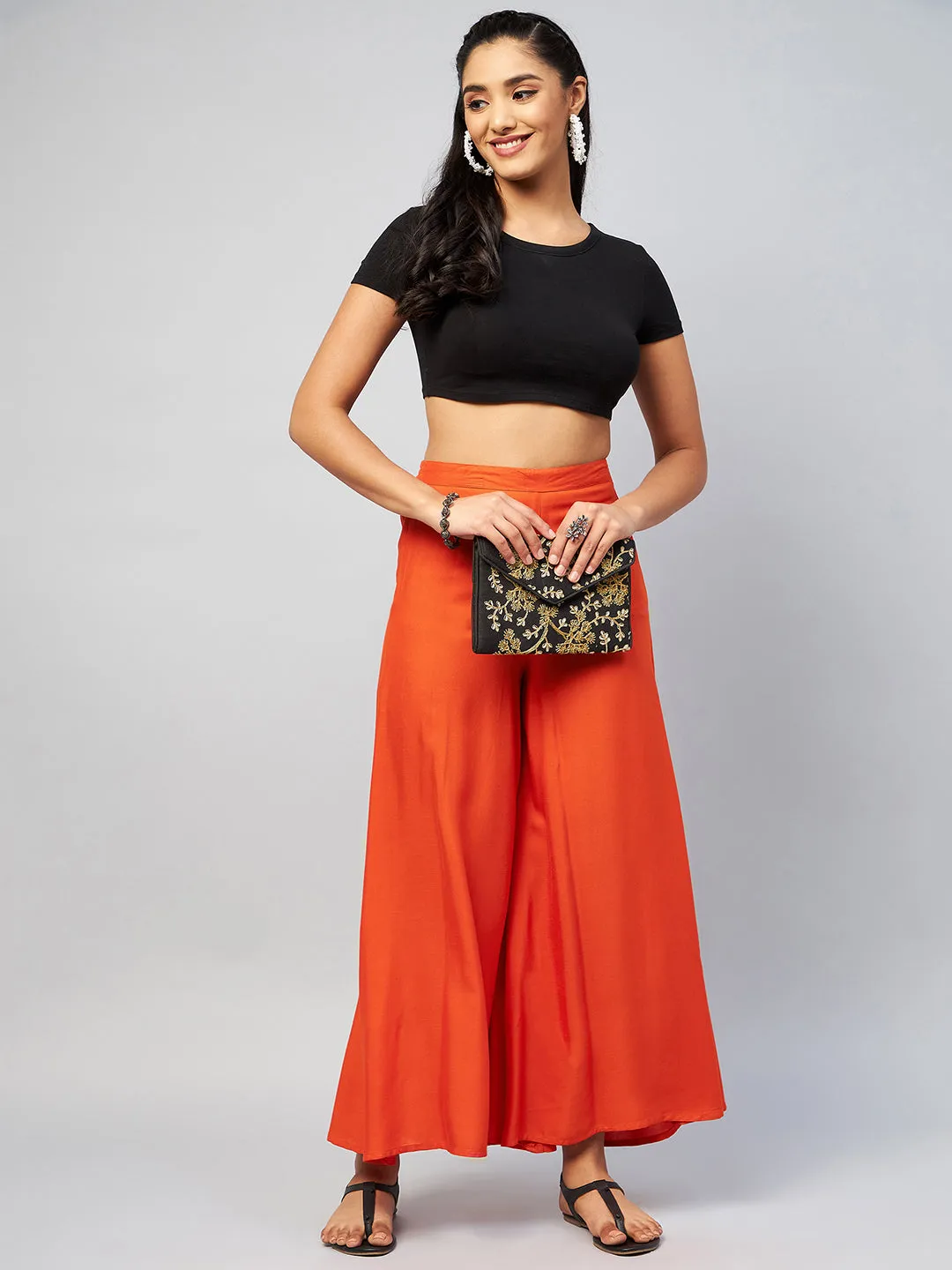 Solid Orange Palazzo