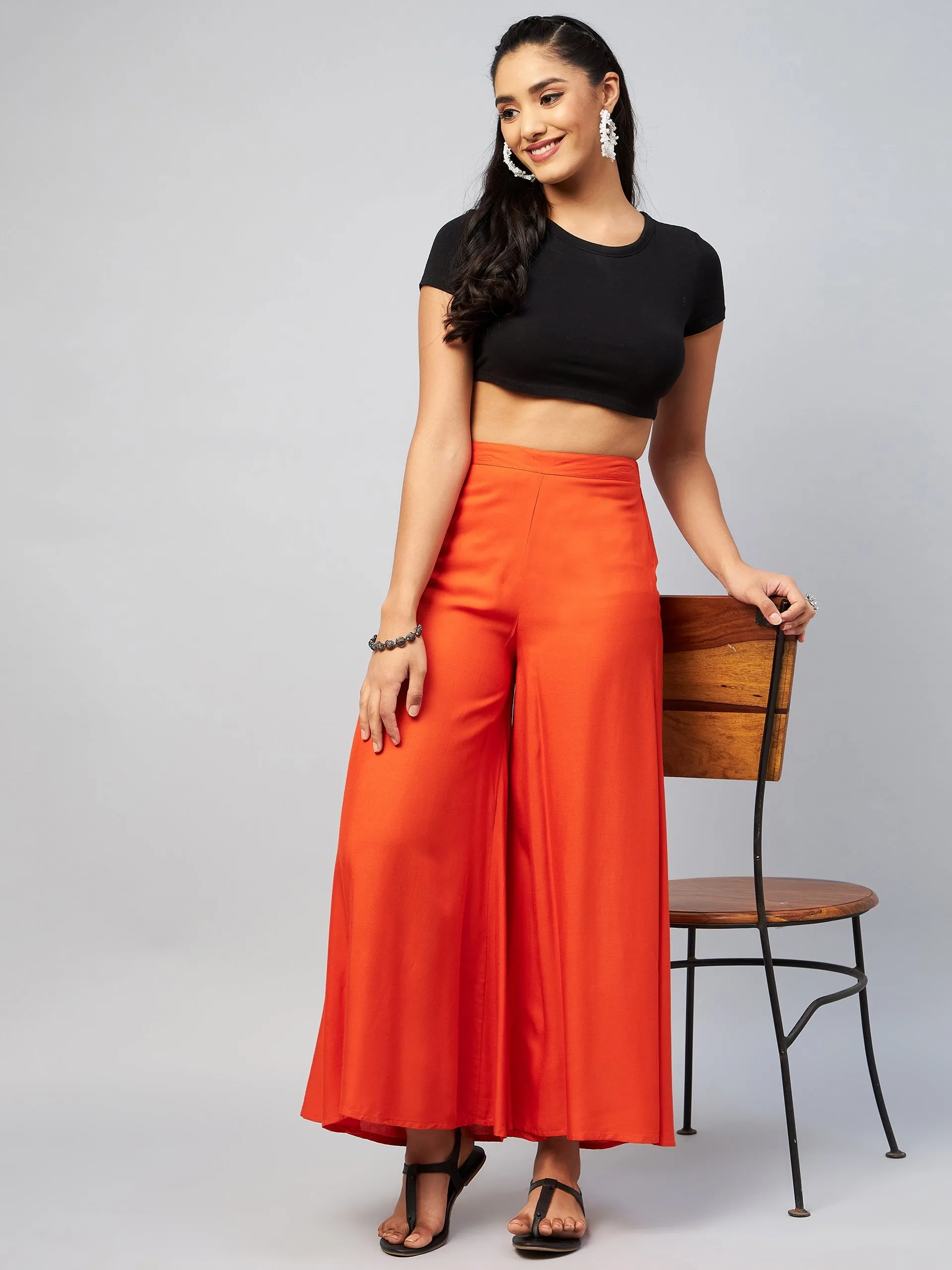 Solid Orange Palazzo