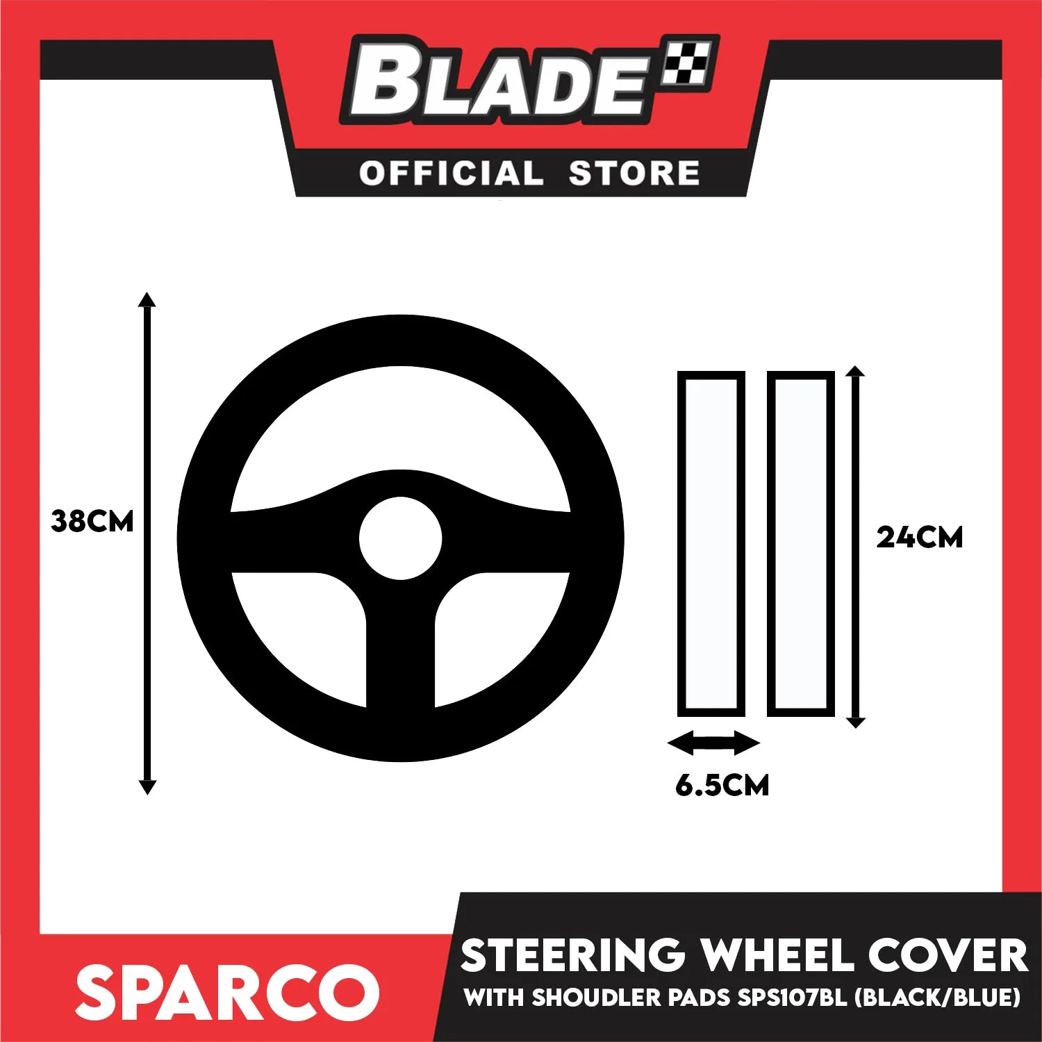 Sparco Steering Wheel Cover And Shoulder Pads (Black And Blue) SPS107BL