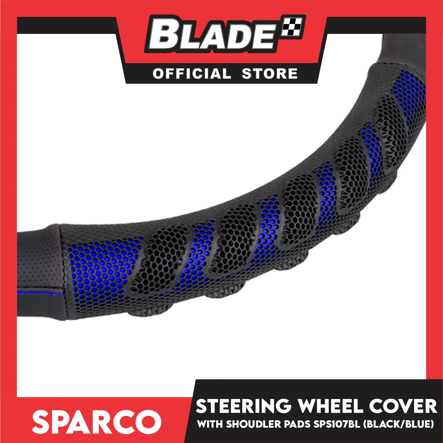 Sparco Steering Wheel Cover And Shoulder Pads (Black And Blue) SPS107BL