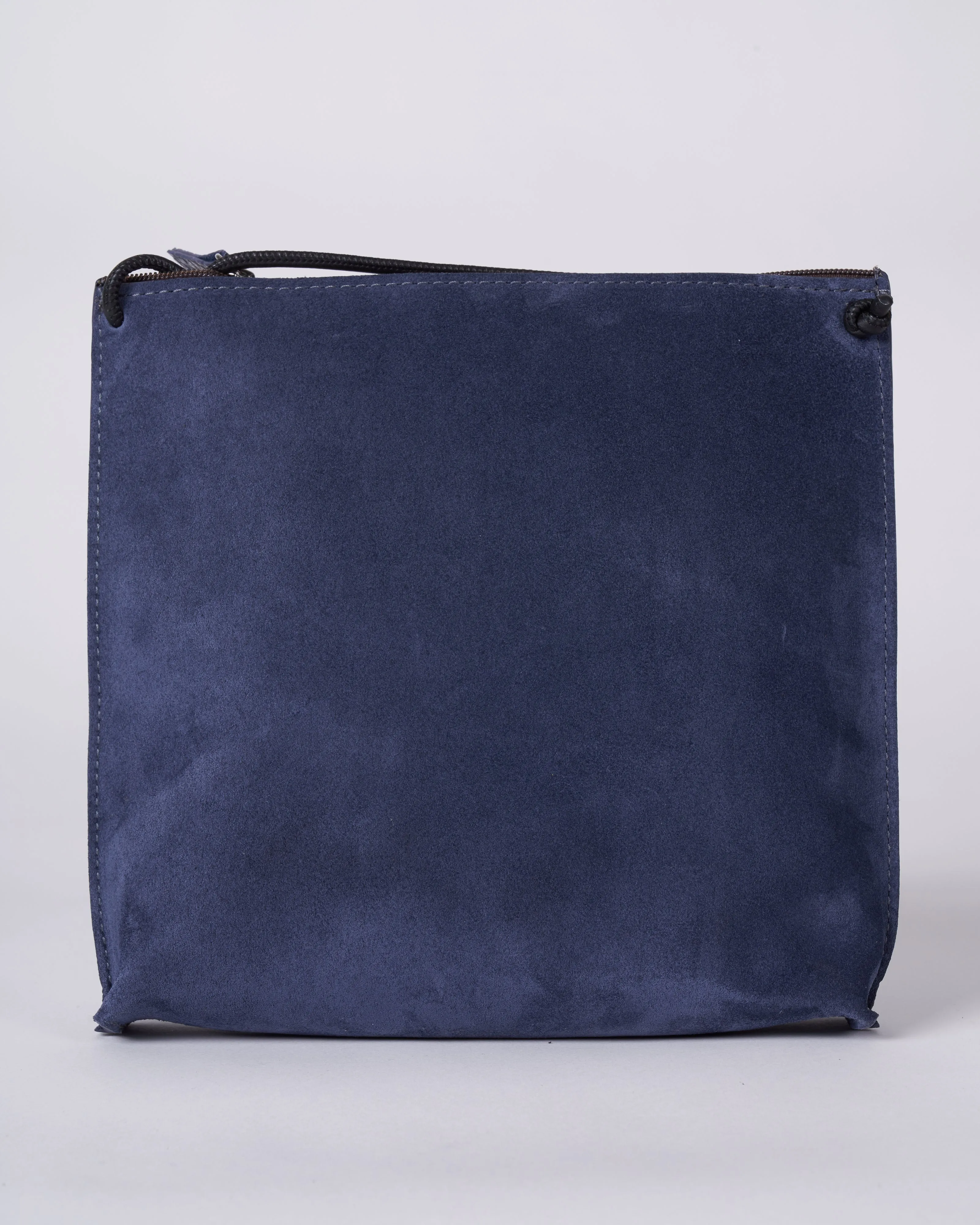 strappy pouch - indigo suede