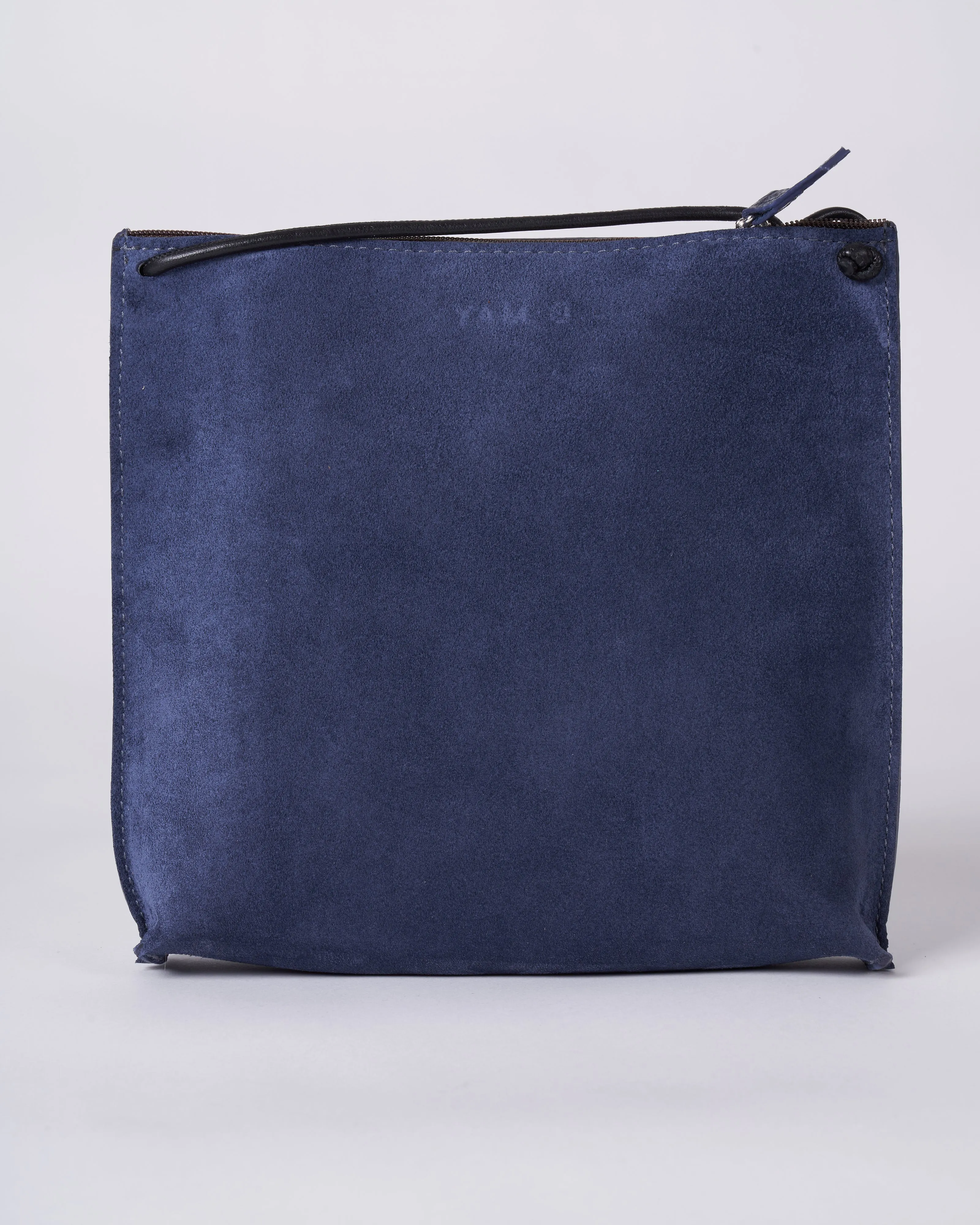 strappy pouch - indigo suede
