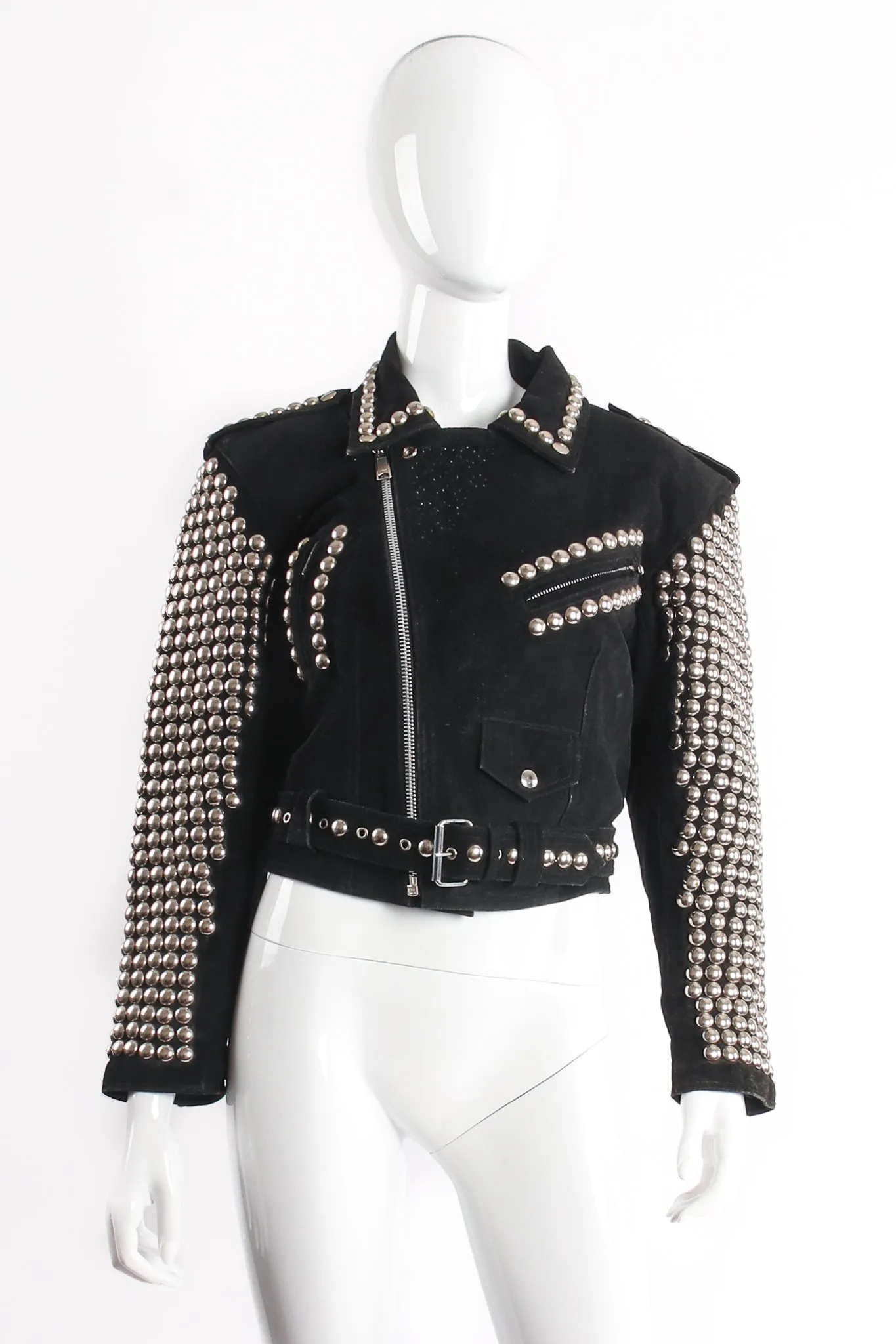 Studded Suede Moto Jacket
