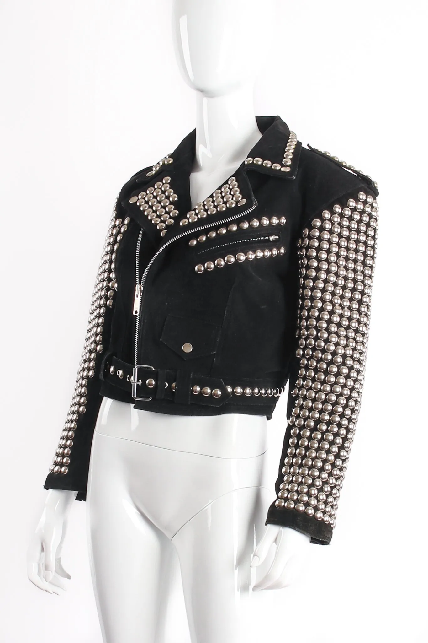 Studded Suede Moto Jacket