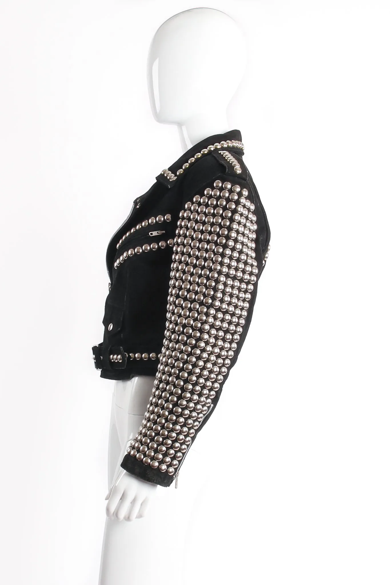 Studded Suede Moto Jacket