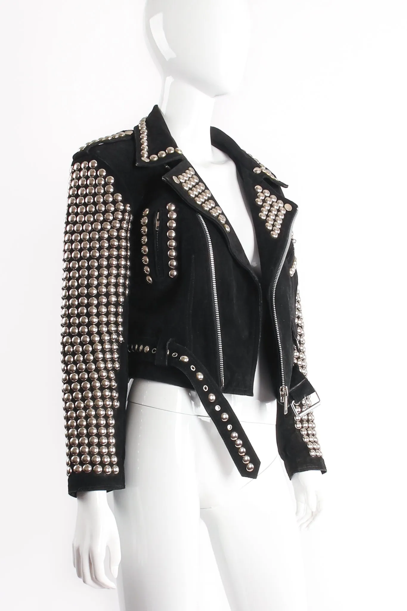 Studded Suede Moto Jacket