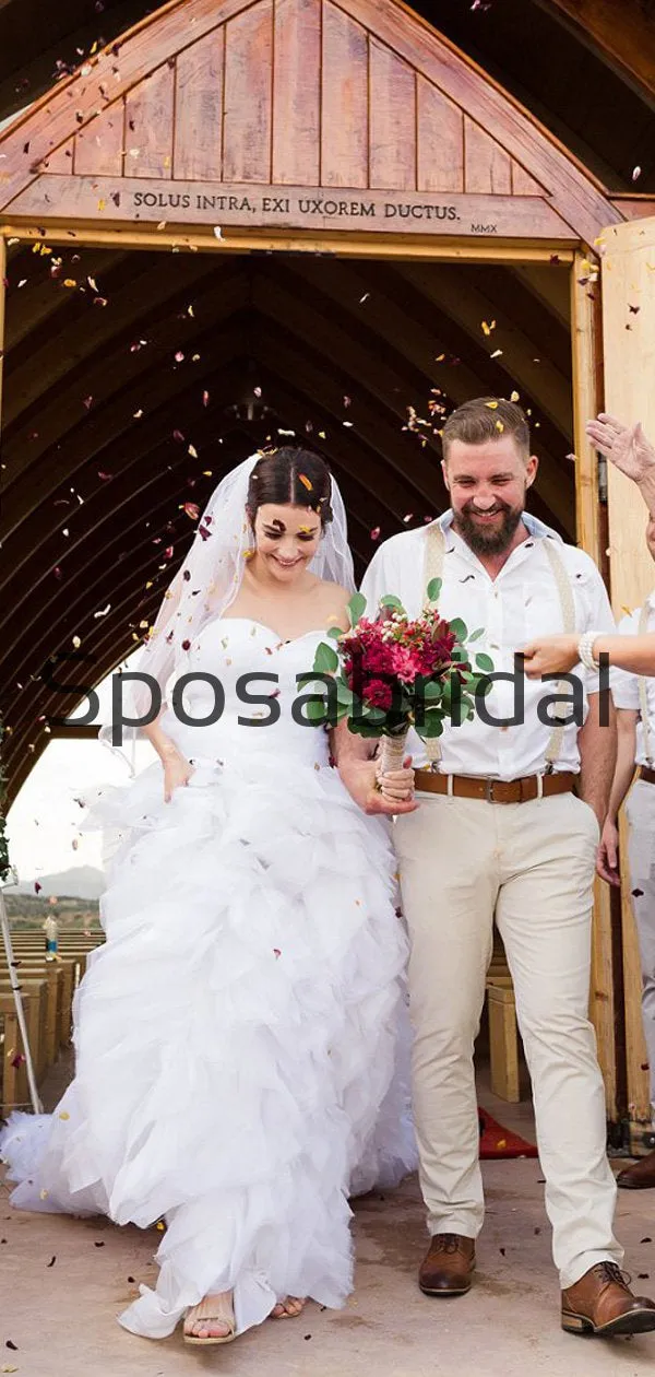 Sweatheat Tulle Rustic Illusion Chic Country Beach Long Wedding Dresses WD0556