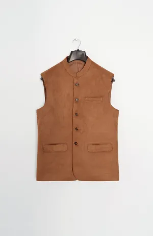 Tan Suedette Waist Coat