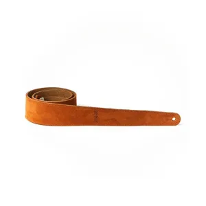 Taylor Leather Guitar Strap w/Embroidered Suede, Honey, 2.5inch