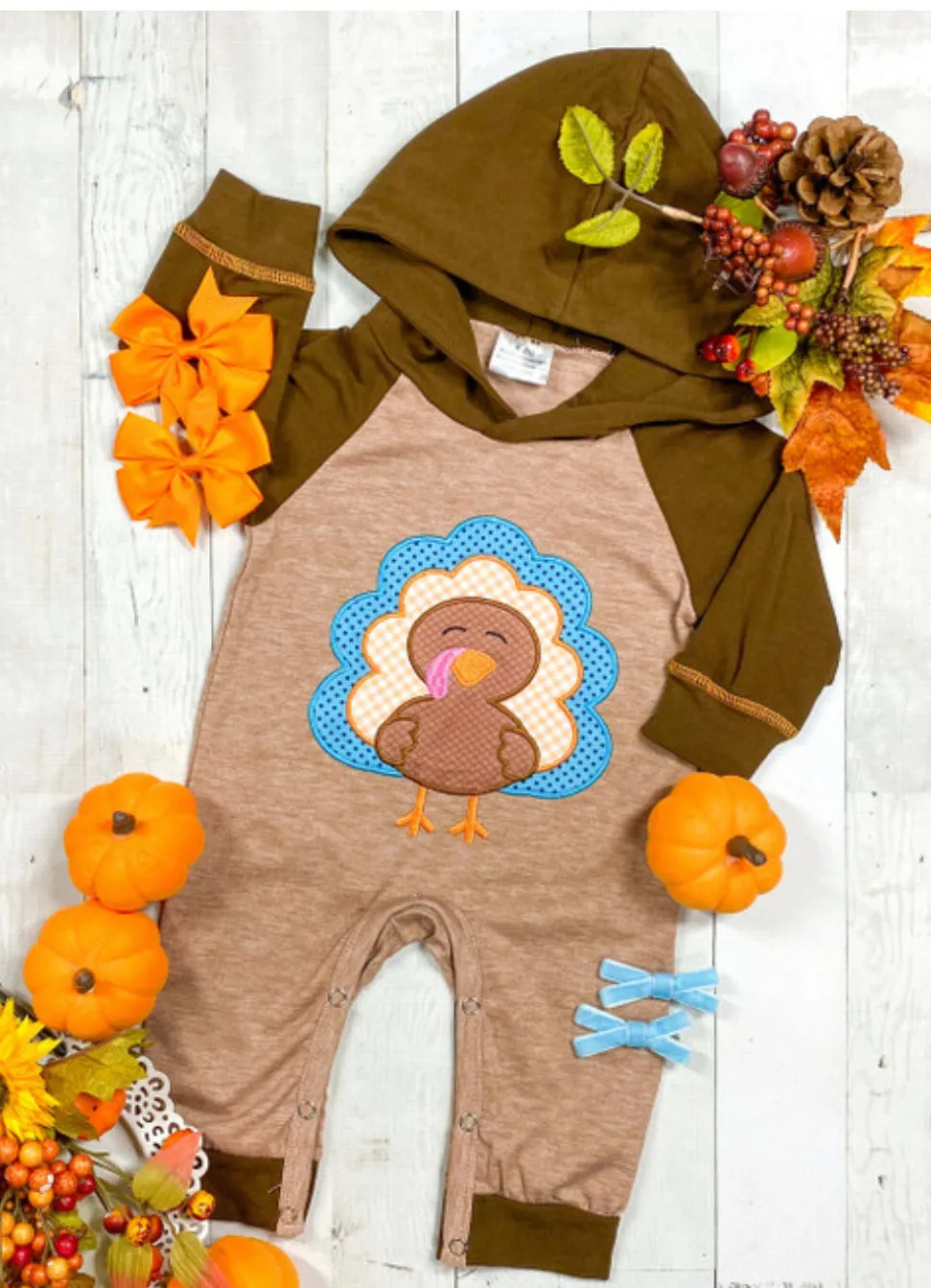 Thanksgiving Turkey Hooded Romper
