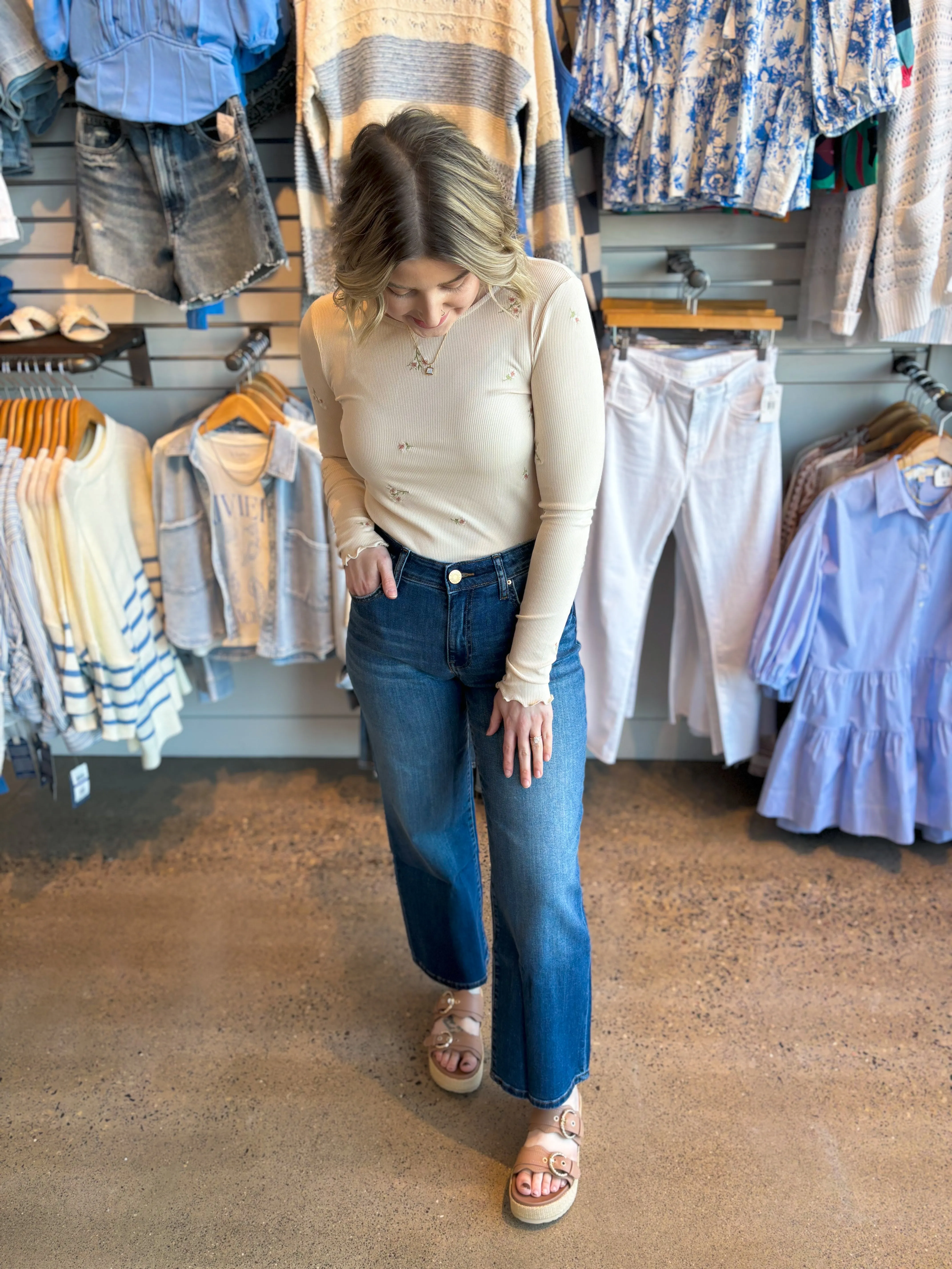 The Charlotte High Rise Wide Leg Jeans - Healthy