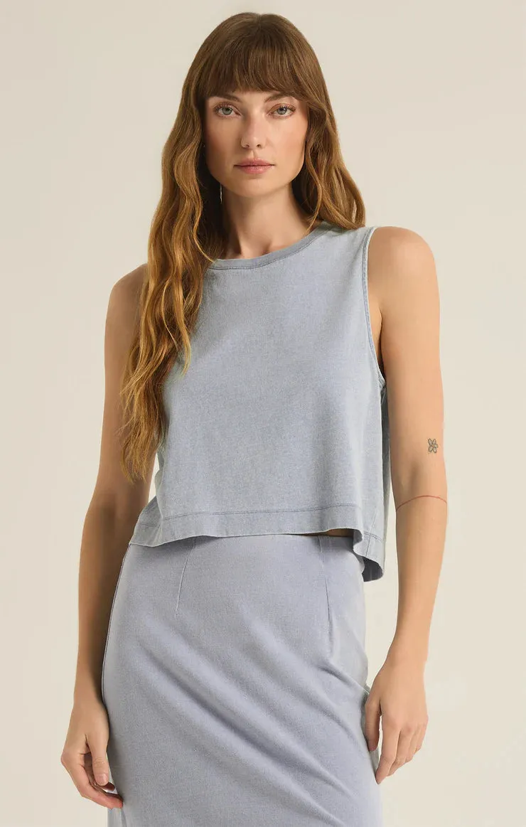The Sloane Jersey Denim Muscle Tank