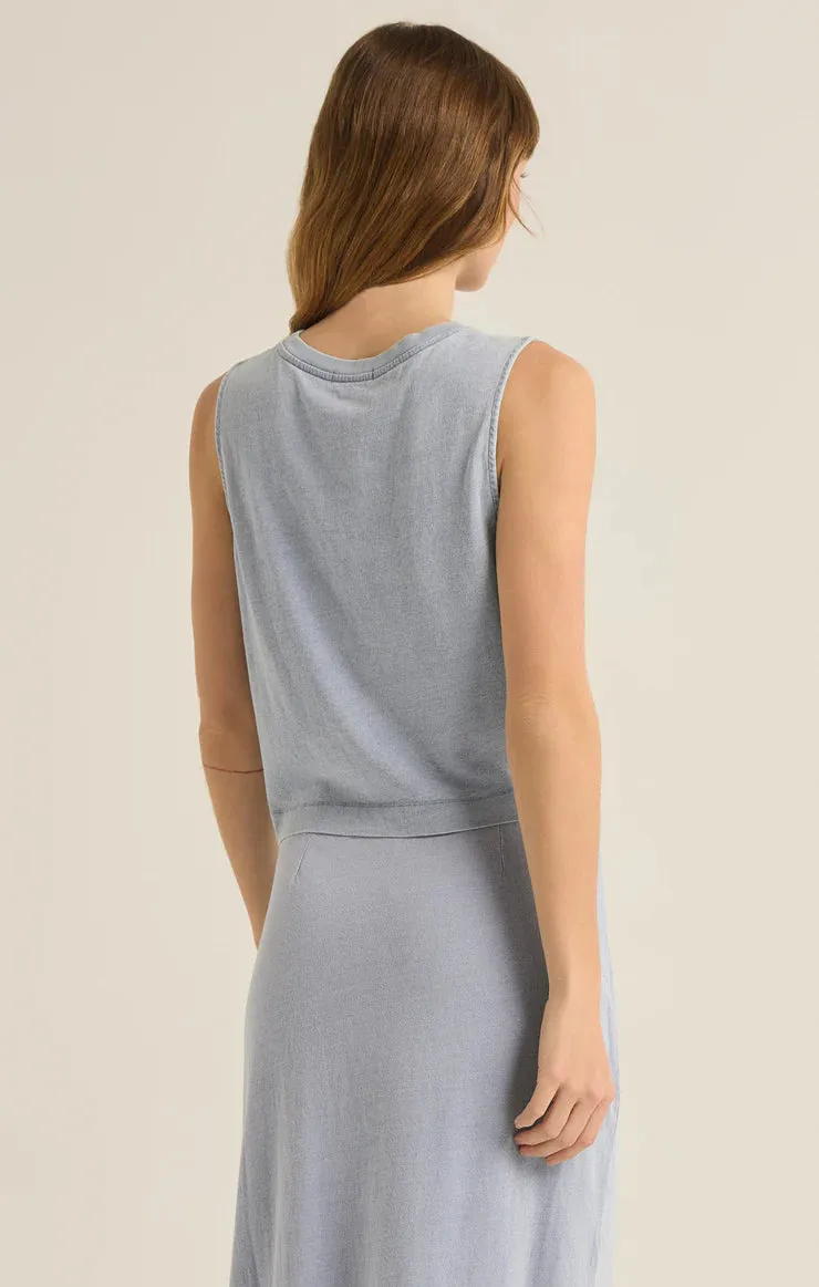 The Sloane Jersey Denim Muscle Tank