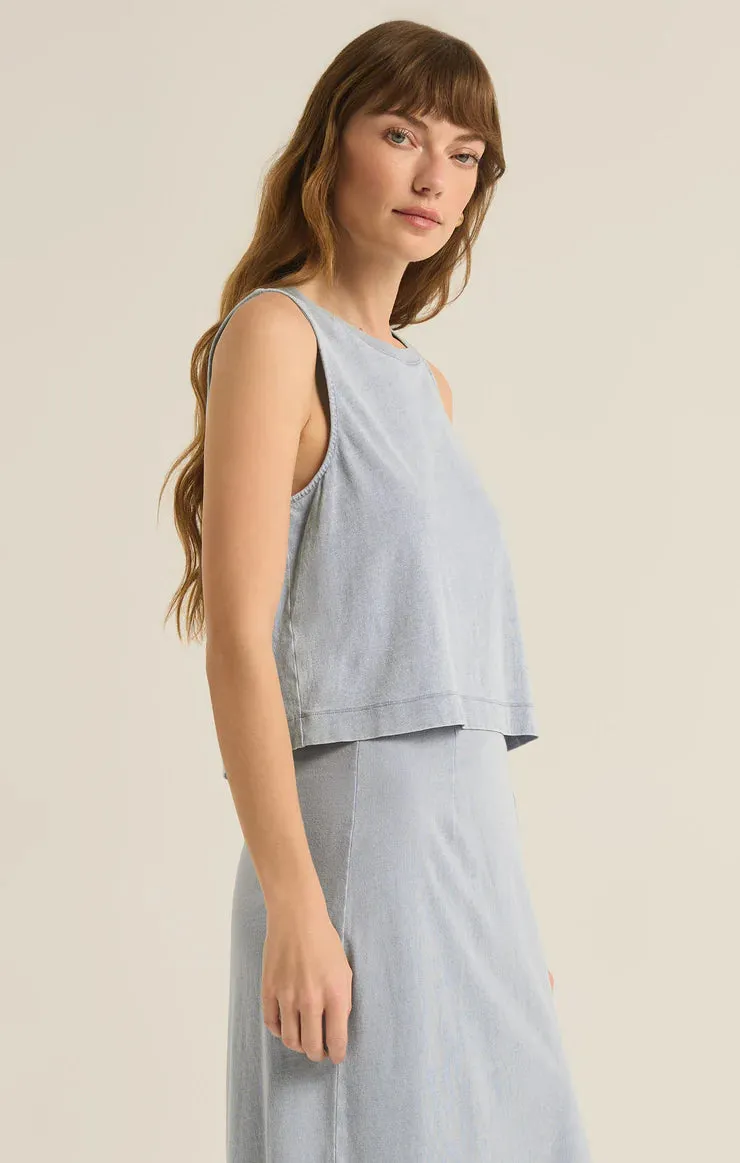 The Sloane Jersey Denim Muscle Tank