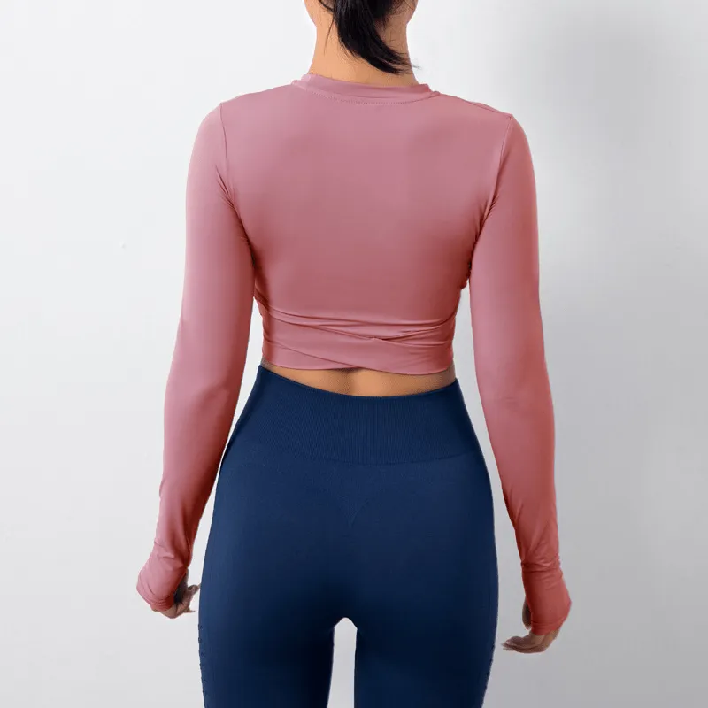 Twisted Charm Long Sleeve Crop Top