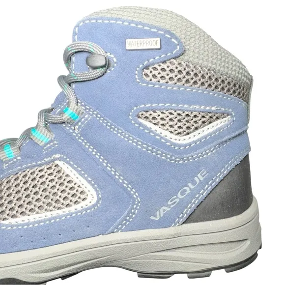 Vasque Breeze III Kids Ultra Dry Blue &amp; Gray Waterproof Hiking Boot Size 5