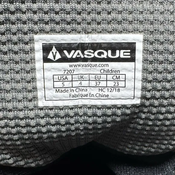 Vasque Breeze III Kids Ultra Dry Blue &amp; Gray Waterproof Hiking Boot Size 5