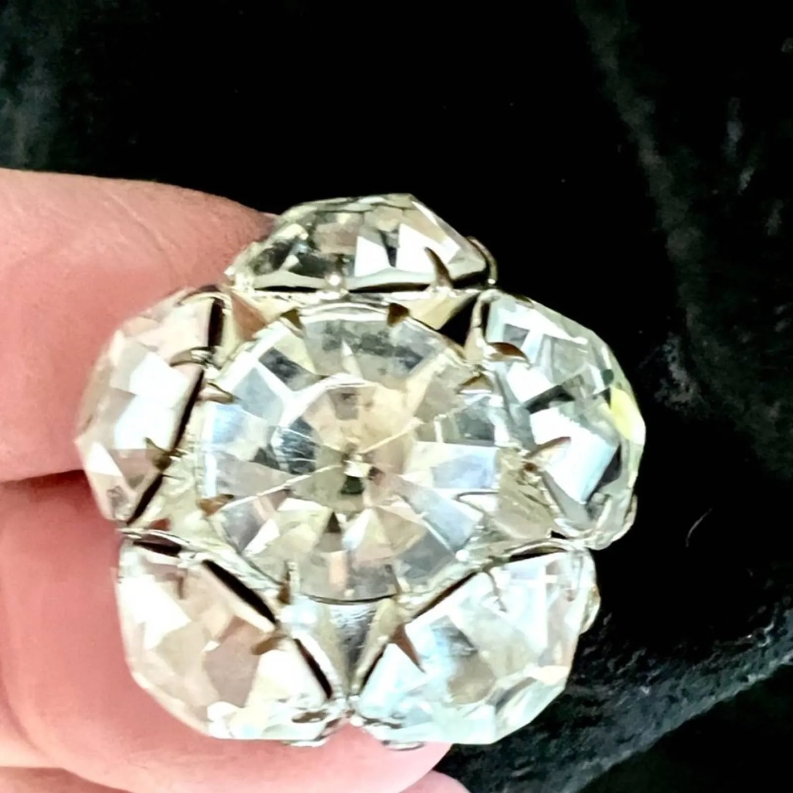 Vtg 80s Mob WIfe Lillie Rubin genuine leather blazer Studs Rhinestones size 8