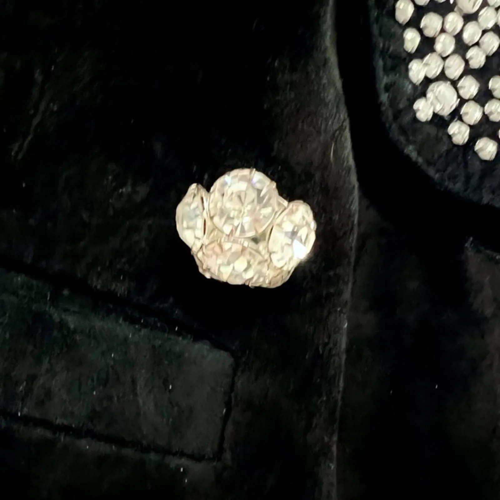 Vtg 80s Mob WIfe Lillie Rubin genuine leather blazer Studs Rhinestones size 8