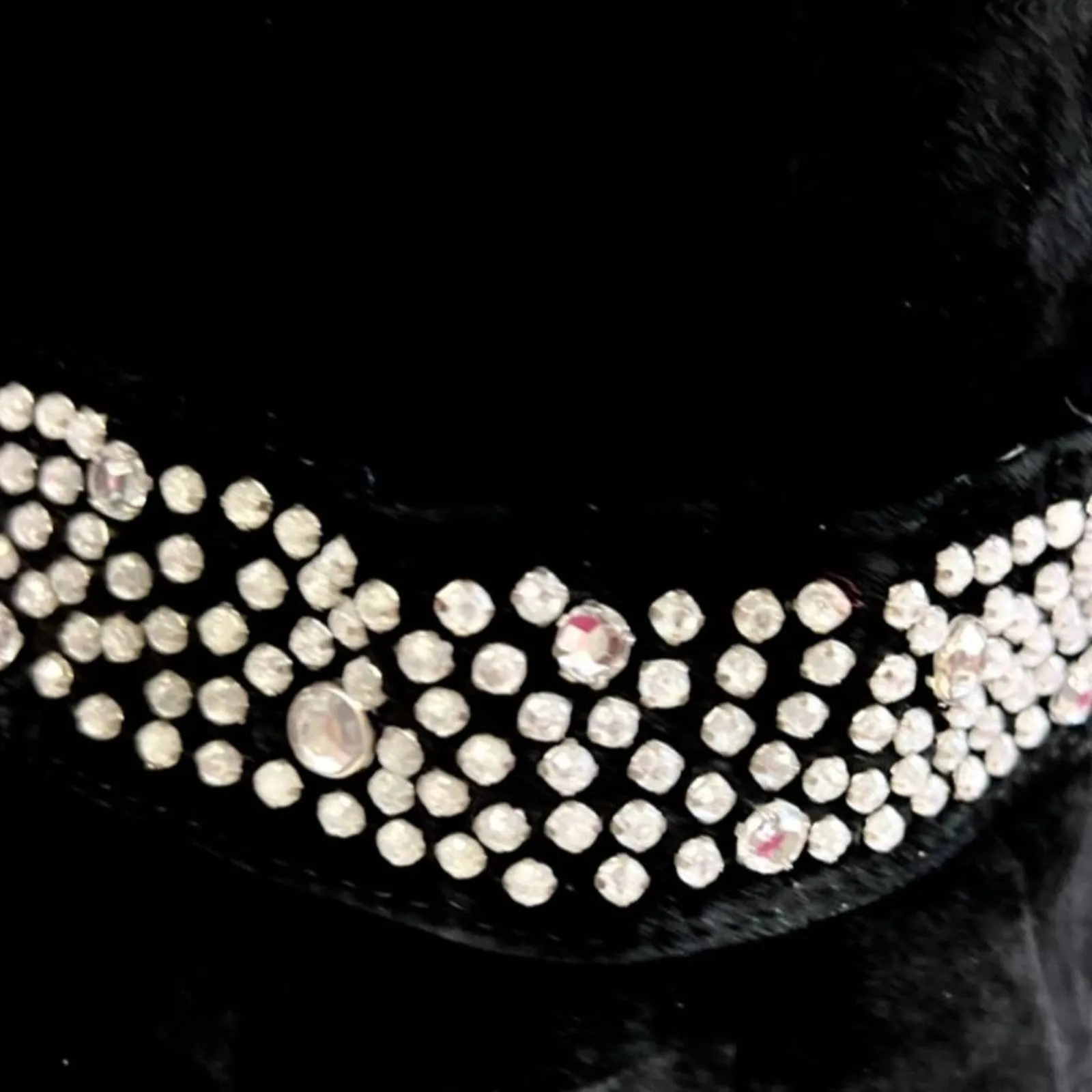 Vtg 80s Mob WIfe Lillie Rubin genuine leather blazer Studs Rhinestones size 8