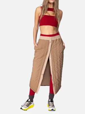 Warm Puffer Skirt - Flat White Brown