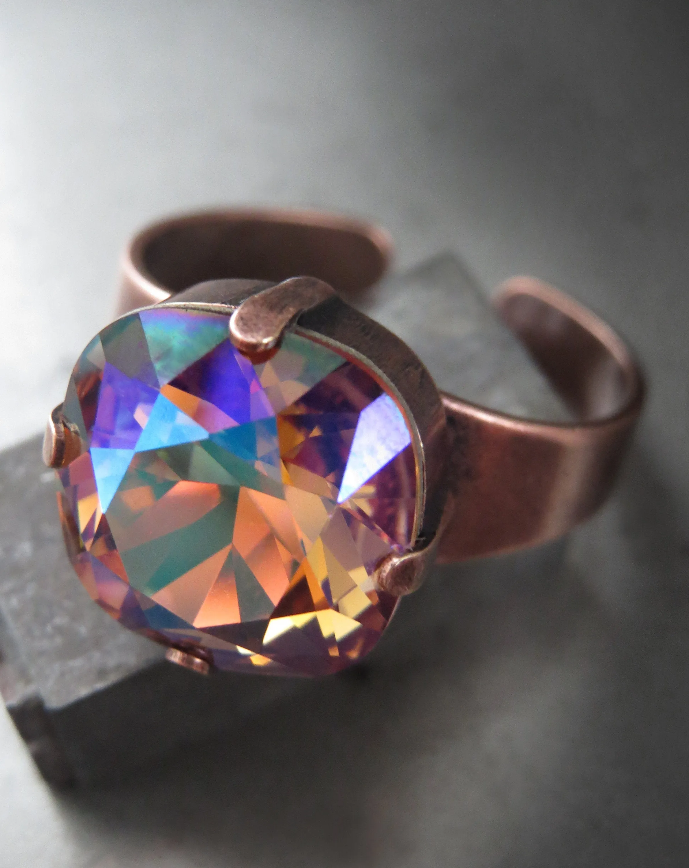 WARM REGARDS - Multicolor Mystical Crystal Ring