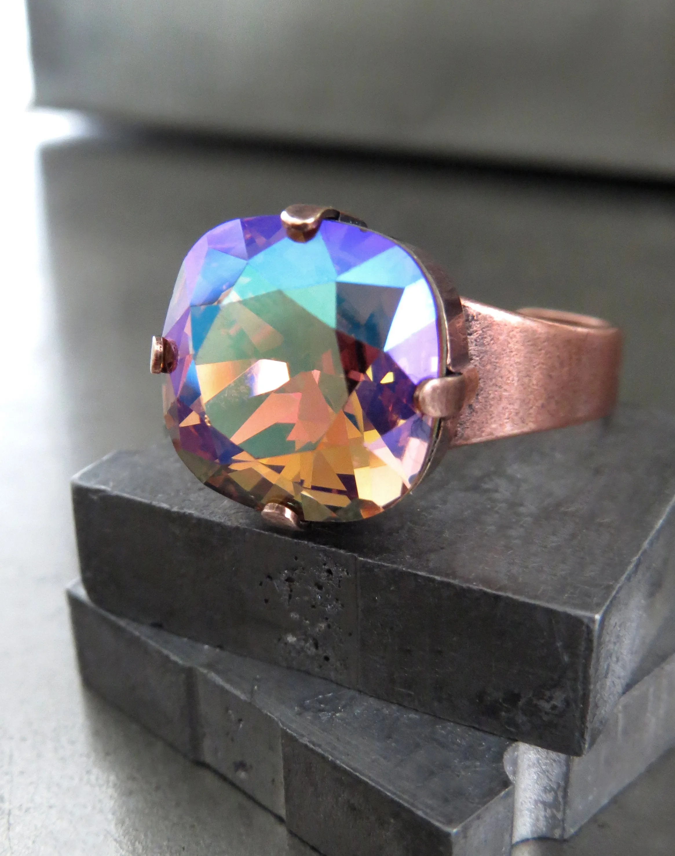 WARM REGARDS - Multicolor Mystical Crystal Ring