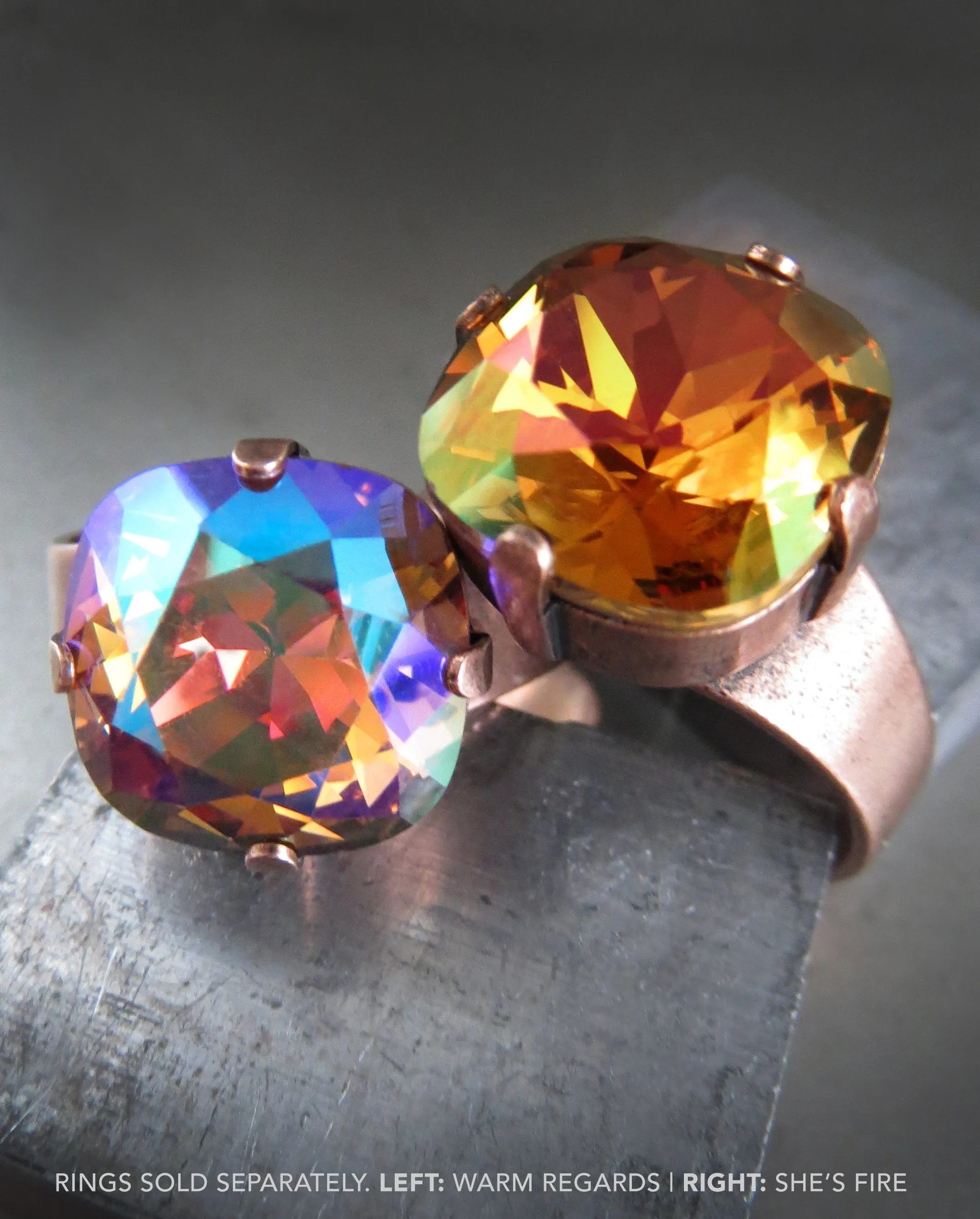 WARM REGARDS - Multicolor Mystical Crystal Ring