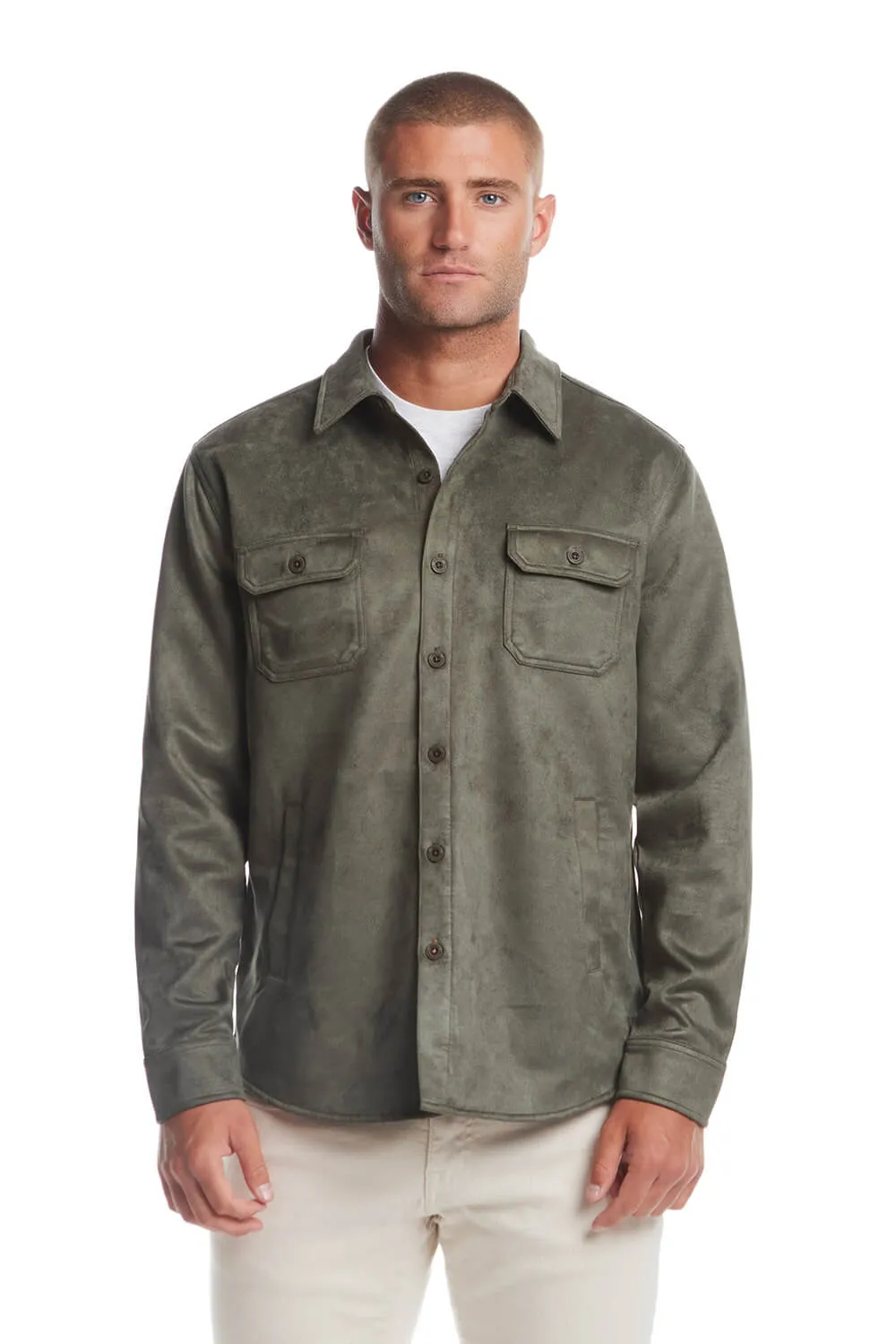Weatherproof Vintage Suede Shirt Jacket for Men in Army | F2421367GK-ARMY